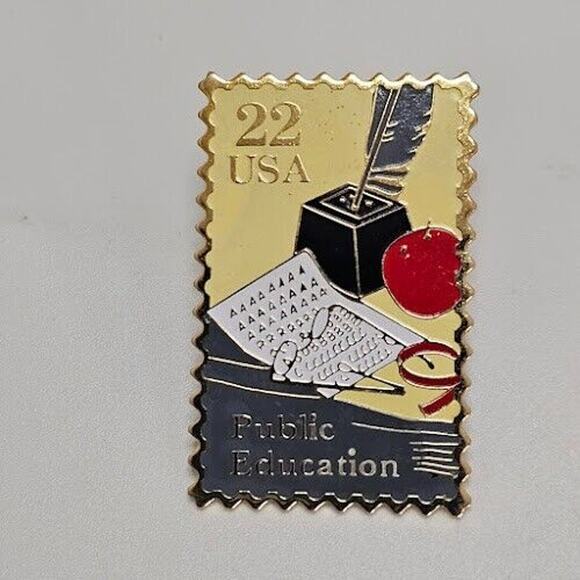 Public Education USA 22 Cent Commemorative Stamp Lapel Pin 1.5 in X 1 in - Picture 1 of 6